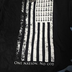 Men's Black Graphic Tee with Bold Flag Design
